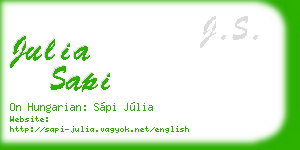 julia sapi business card